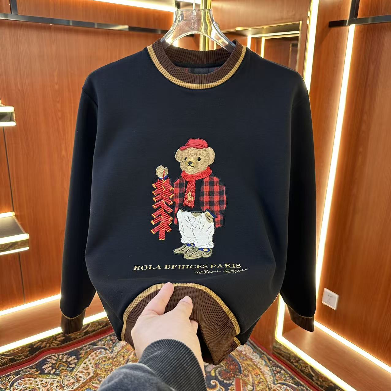 【LM】2025冬季男士拼色長袖刺繡耐磨百搭重工卫衣115款