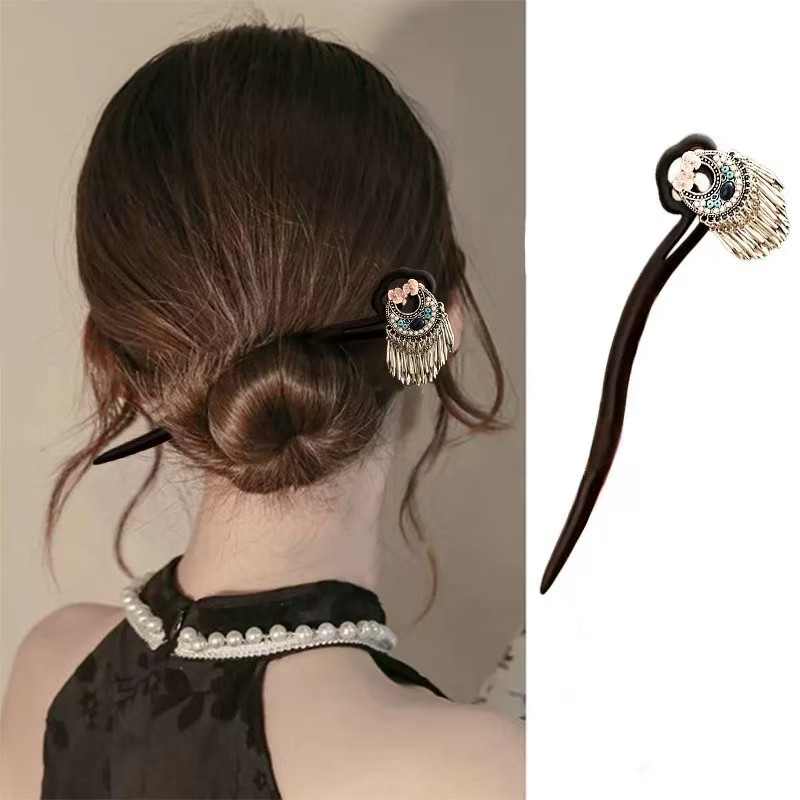 【古银月牙】发簪女流苏古风汉服气质发饰盘发簪子新中式日常a423