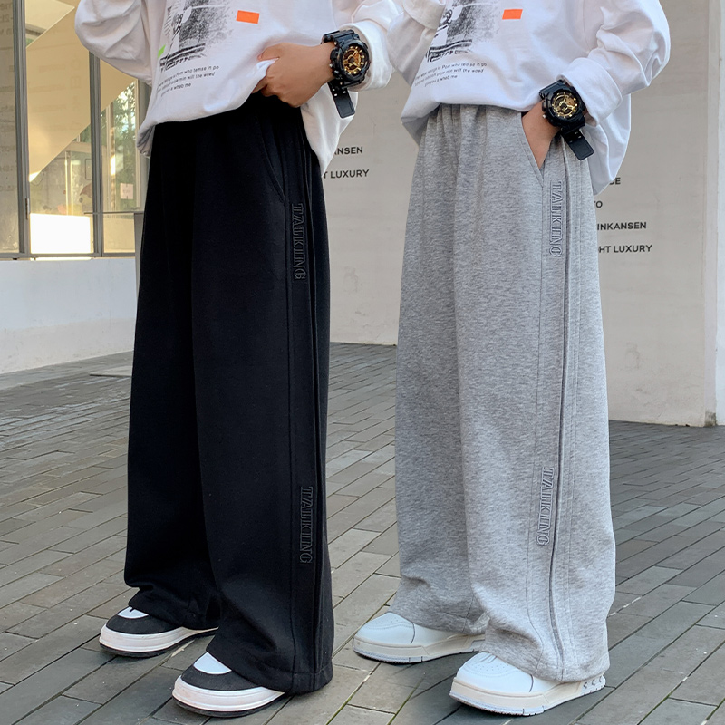 男童裤子2025新款阔腿裤春秋运动卫裤秋季中大童宽松直筒裤休闲裤