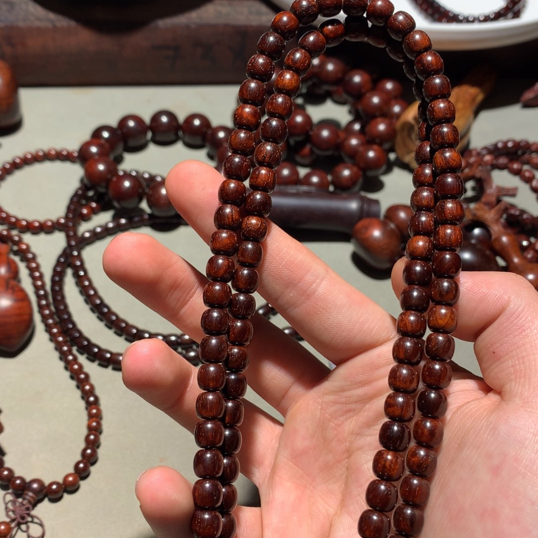 小叶紫檀手串/手链琴杆料6.8/7.5