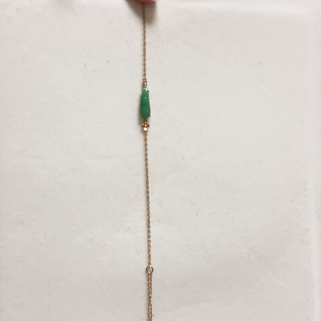 翡翠手链18K金镶嵌简单