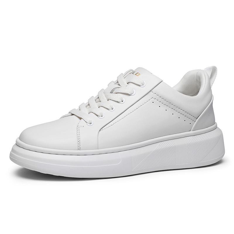 VOLO/犀牛新款透气男士高端百搭板鞋小白鞋休闲鞋真皮厚底增高