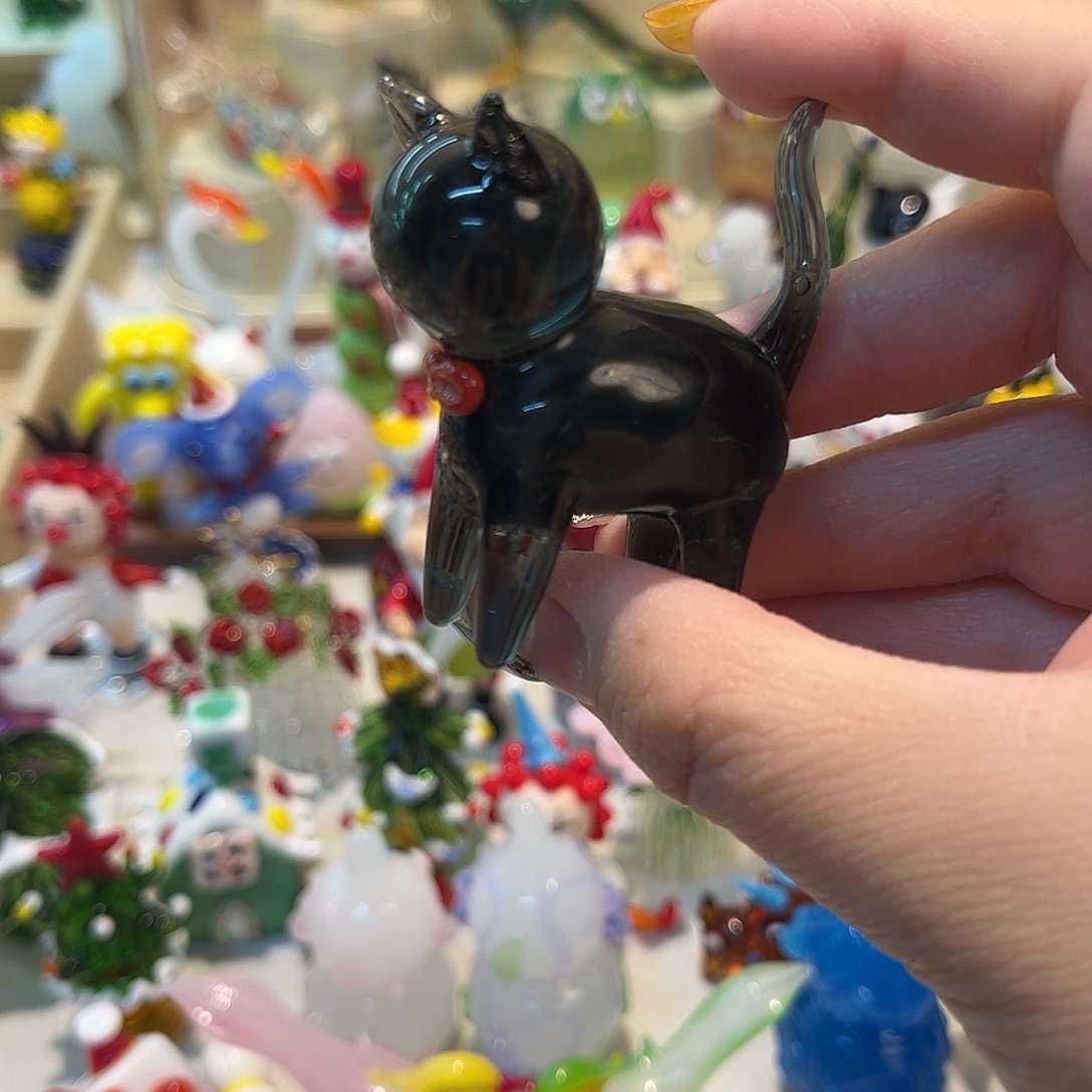 手工艺品琉璃无脸猫