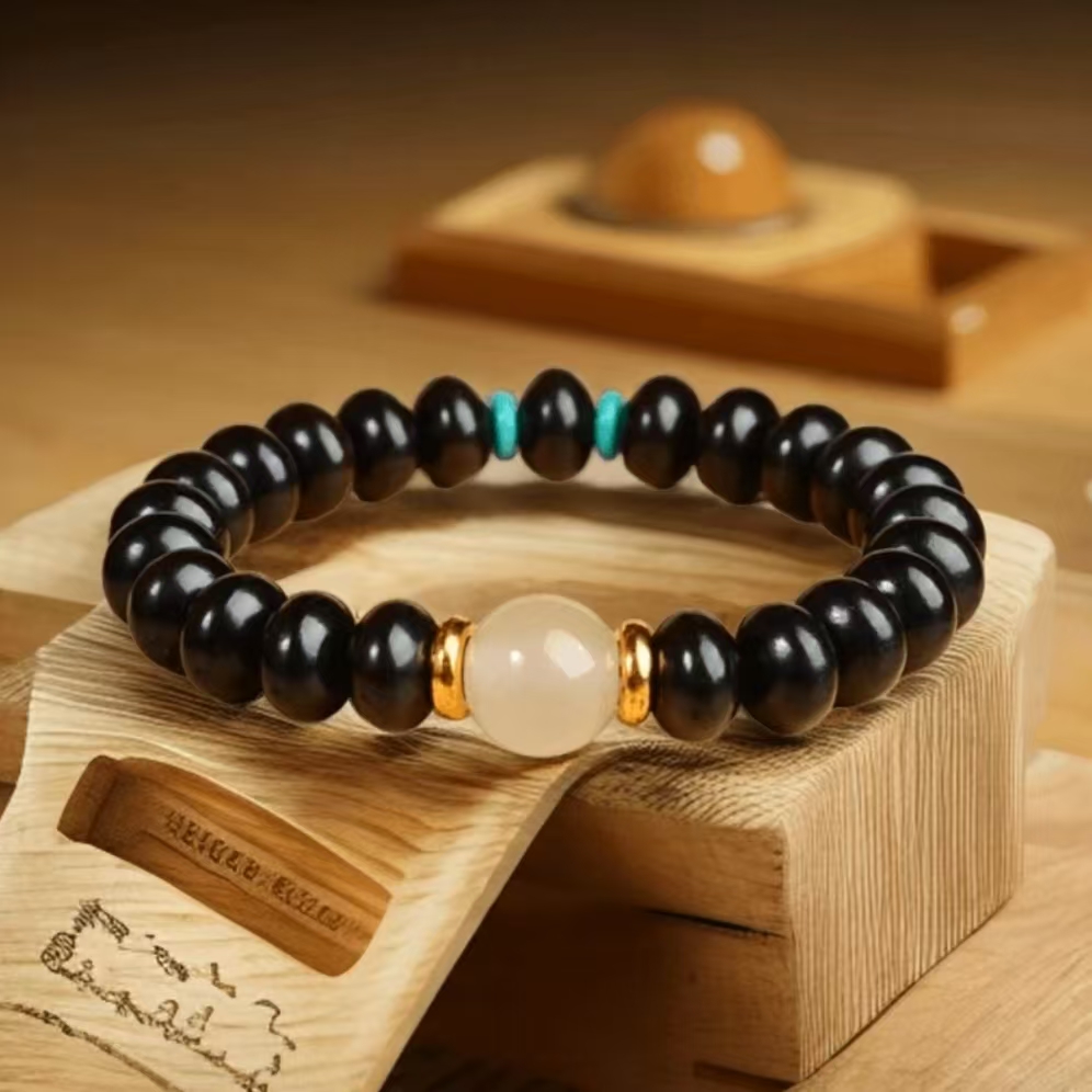 黑檀算盘珠单圈手串-无礼盒-32366