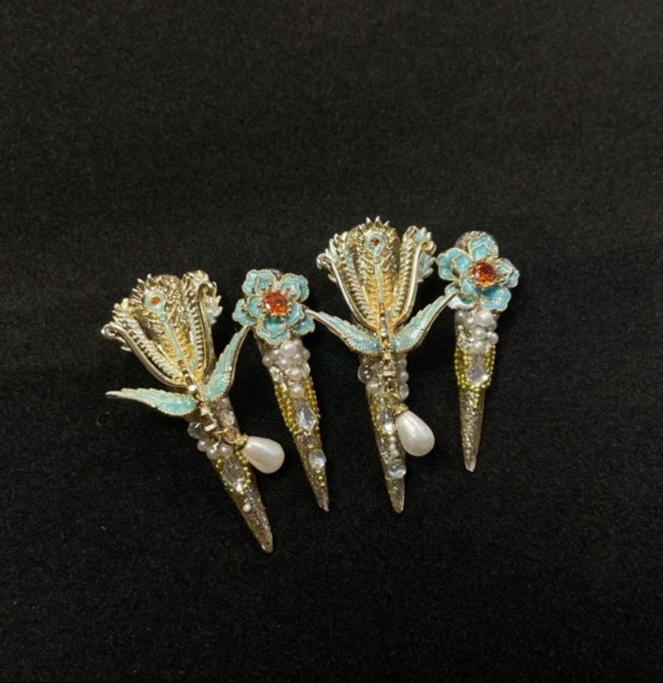 凤舞九天嬛嬛护甲贵妃甲高级中式国风凤冠霞帔穿戴甲