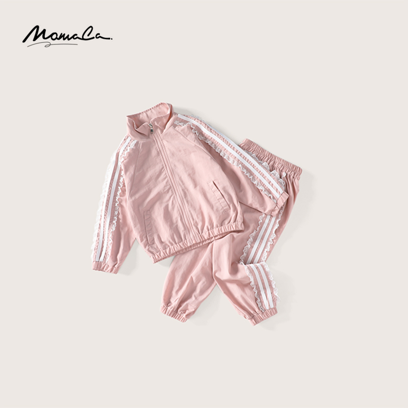 MOMOCO2025春季女童时尚花边甜美可爱套装时尚两件套77530580002