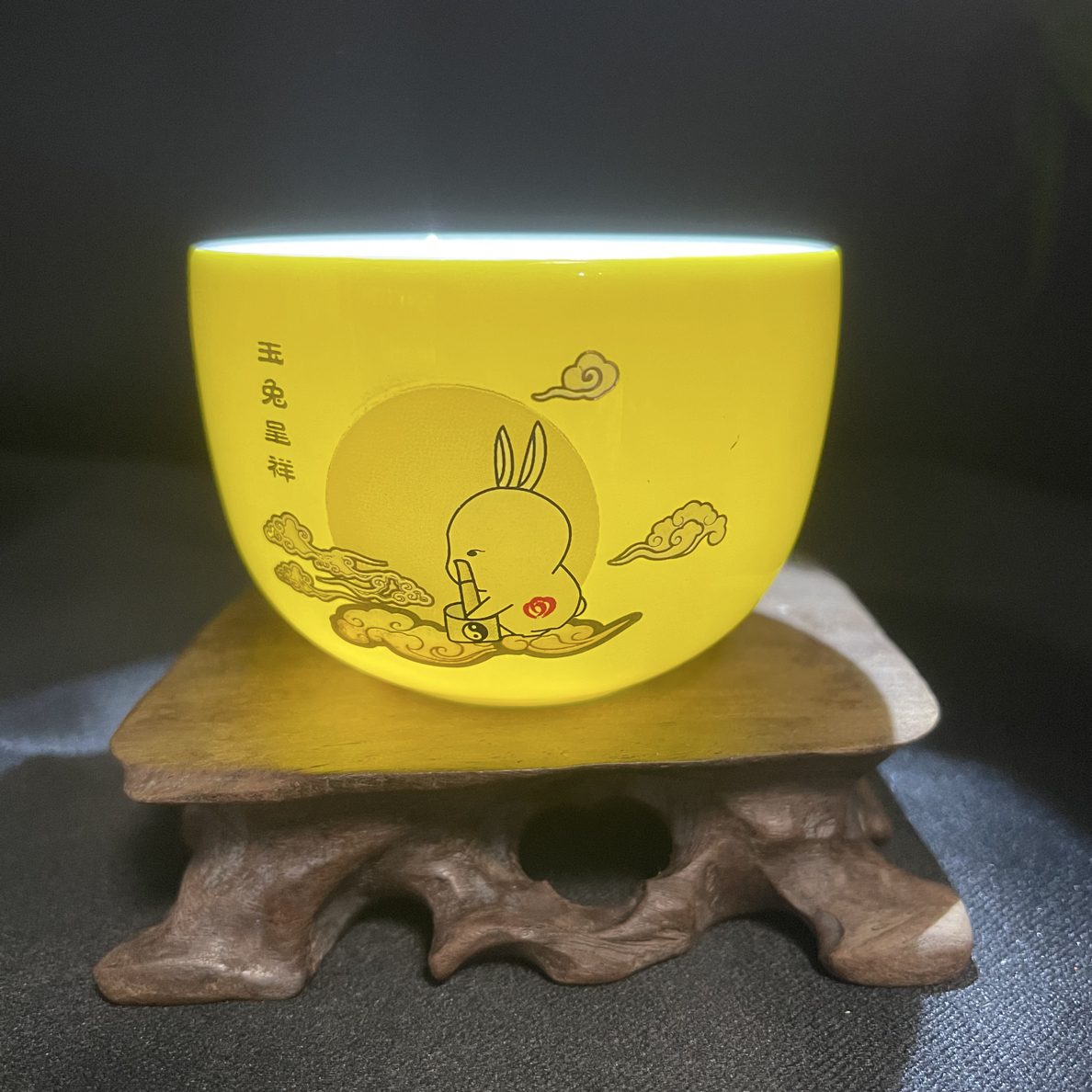 醴陵帝王黄瓷主人杯杯120毫升瓷质釉水好品相好薄胎