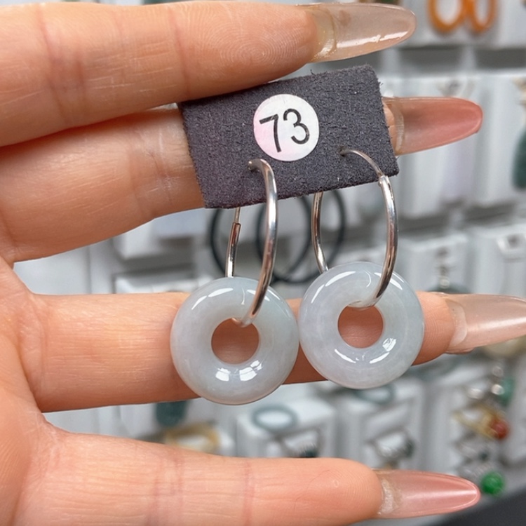 【闪购商品】翡翠耳饰银S925镶嵌耳饰