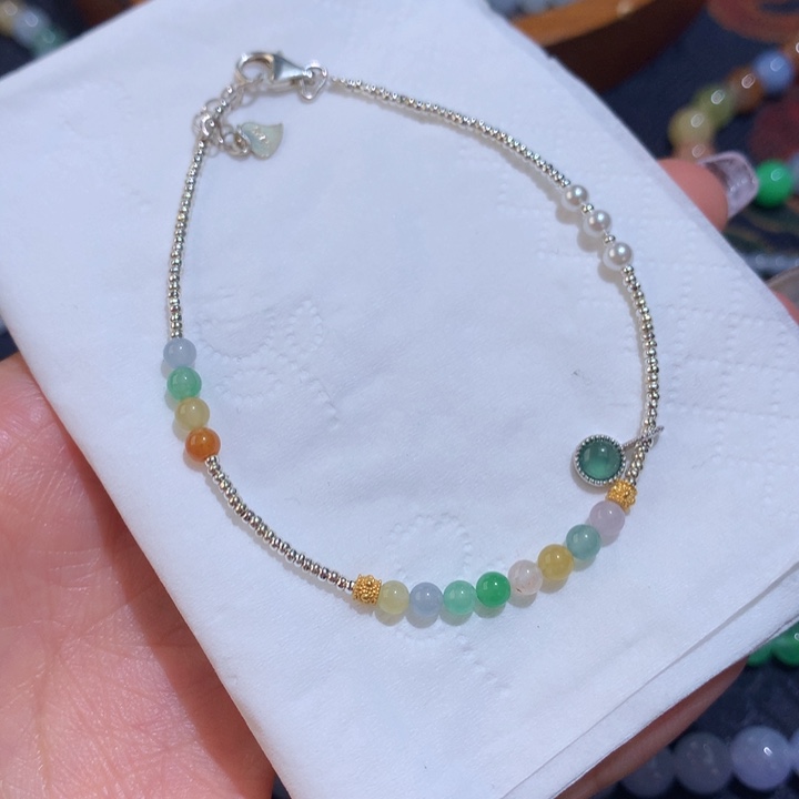 翡翠散珠绿蛋面款