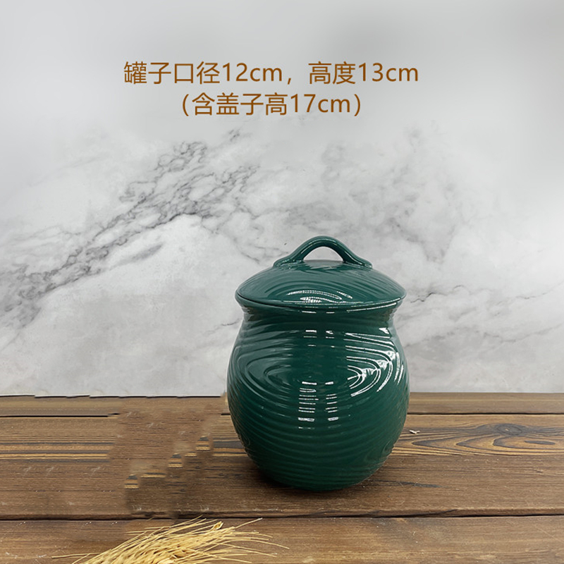 外贸出口美式陶瓷密封罐糖果罐猪油罐收纳罐杂粮罐高温釉下彩
