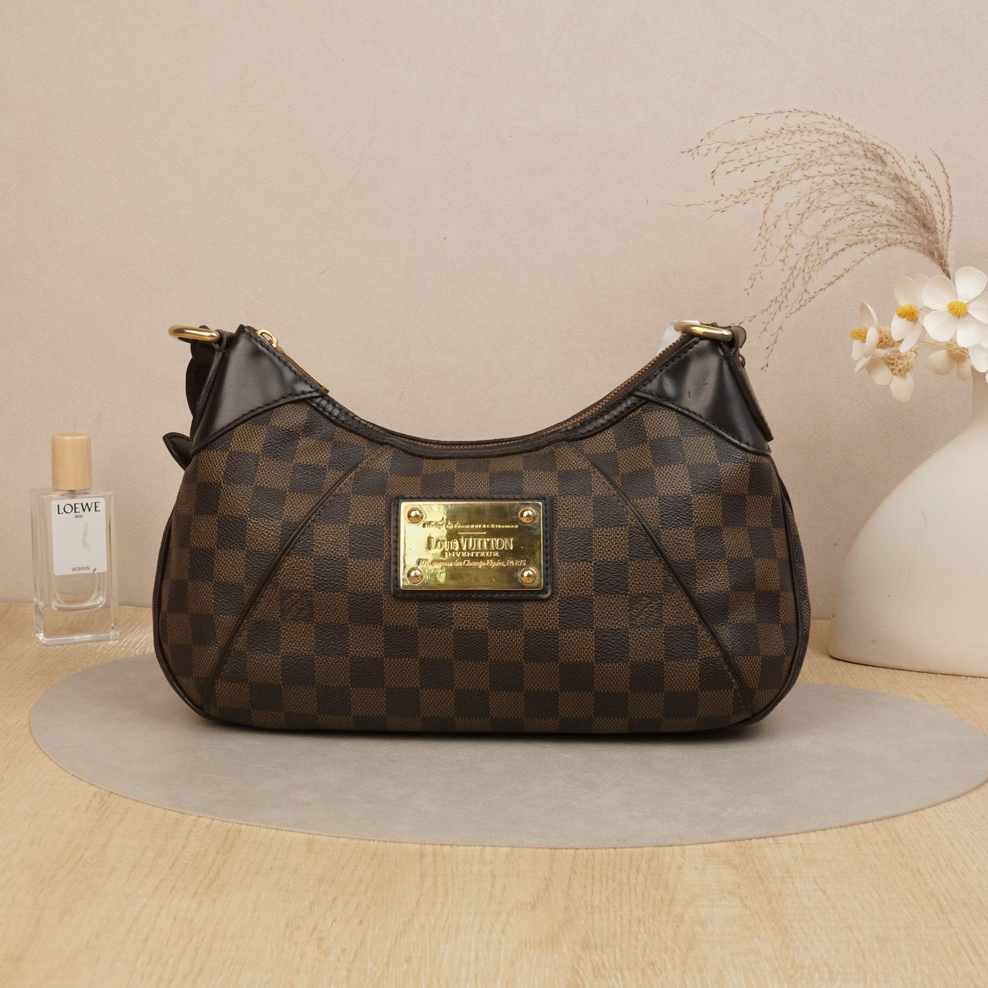 95新 LouisVuitton/路易威登 路易威登腋下包棕棋盘格/DS045444