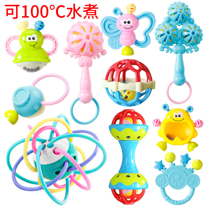 婴儿玩具新生宝宝玩具0-6-12个月益智早教幼儿手摇铃牙胶可水煮
