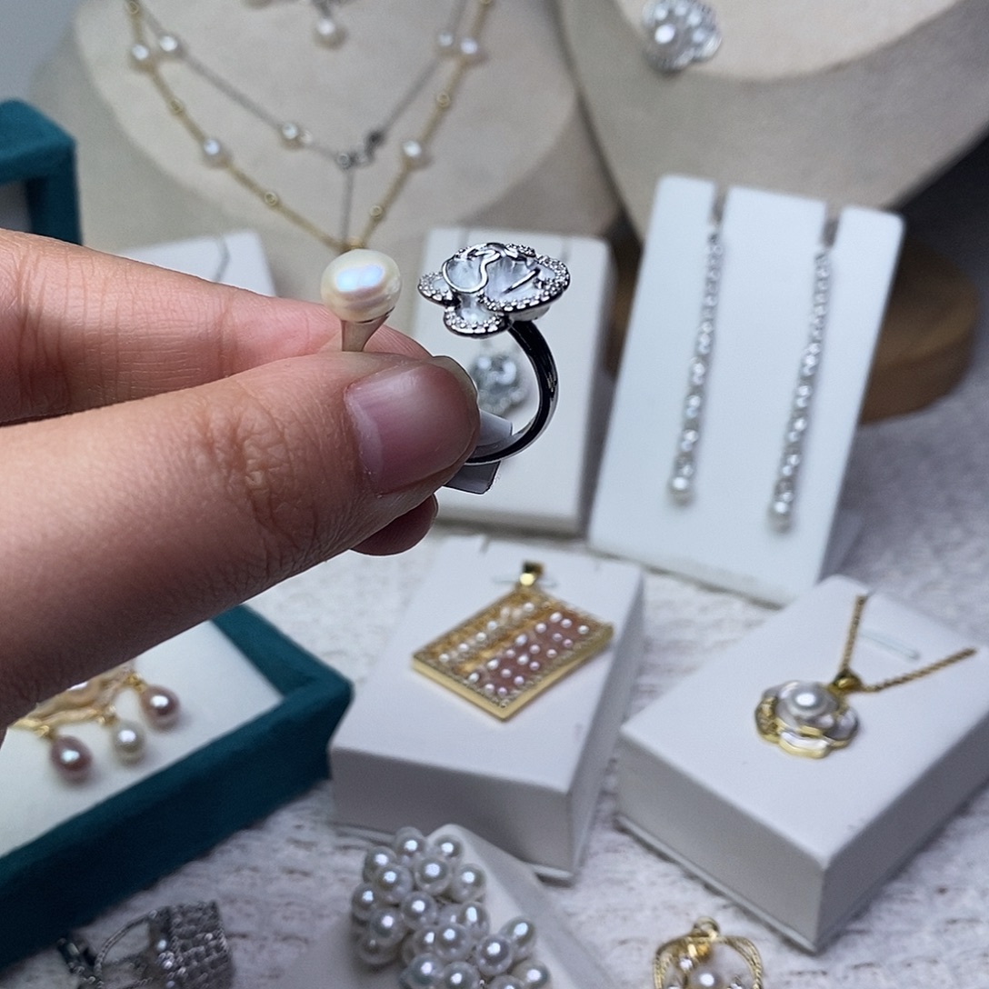 淡水珍珠耳饰银S925镶嵌