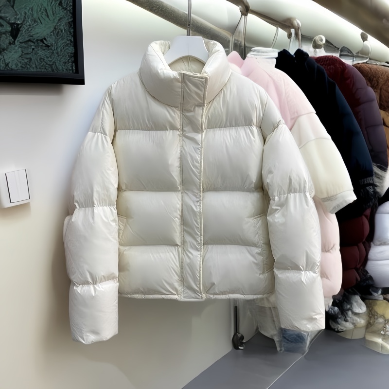 95白鸭绒小个子短款2025羽绒服女加厚面包服立领冬季休闲立领外套