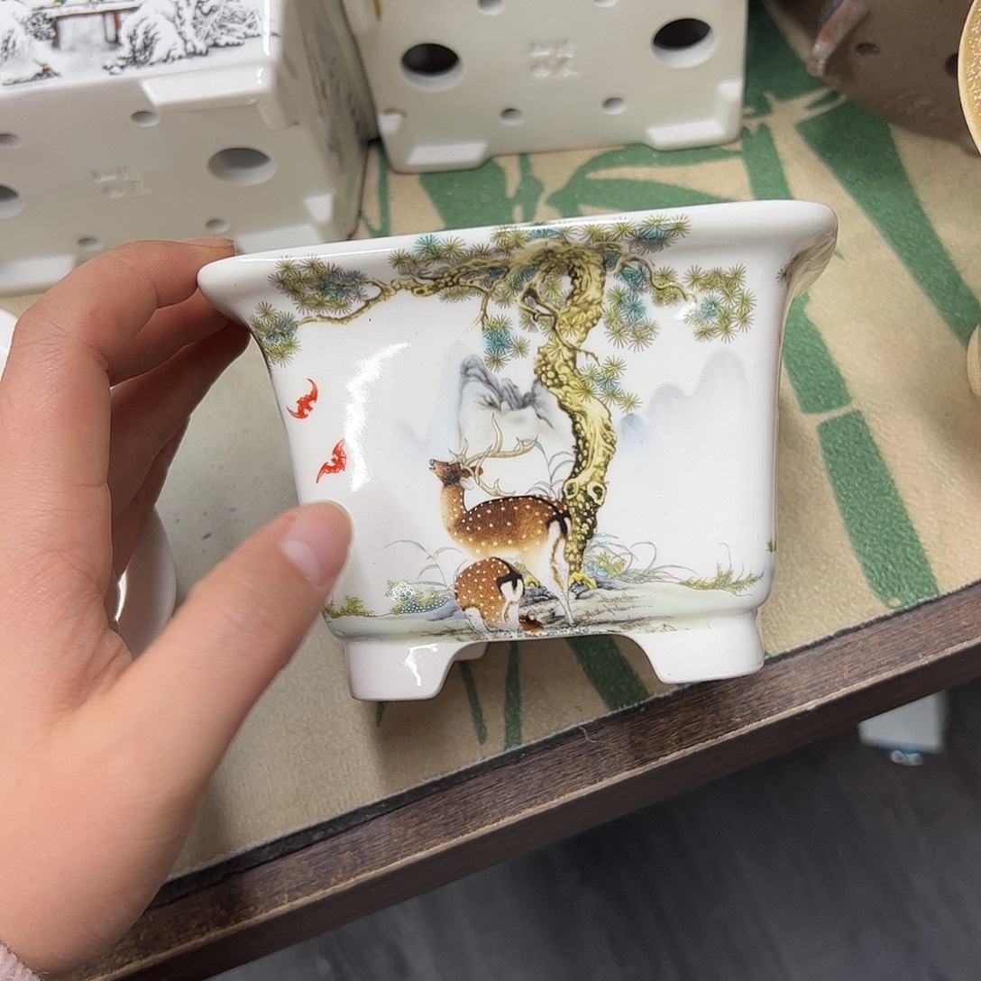 紫砂花盆733号瑕疵13/9cm