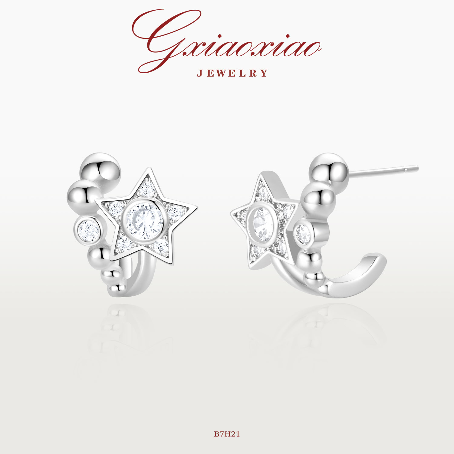 G XIAOXIAO 镀K金 轻奢气质时尚百搭高级感星星耳环 B7H21