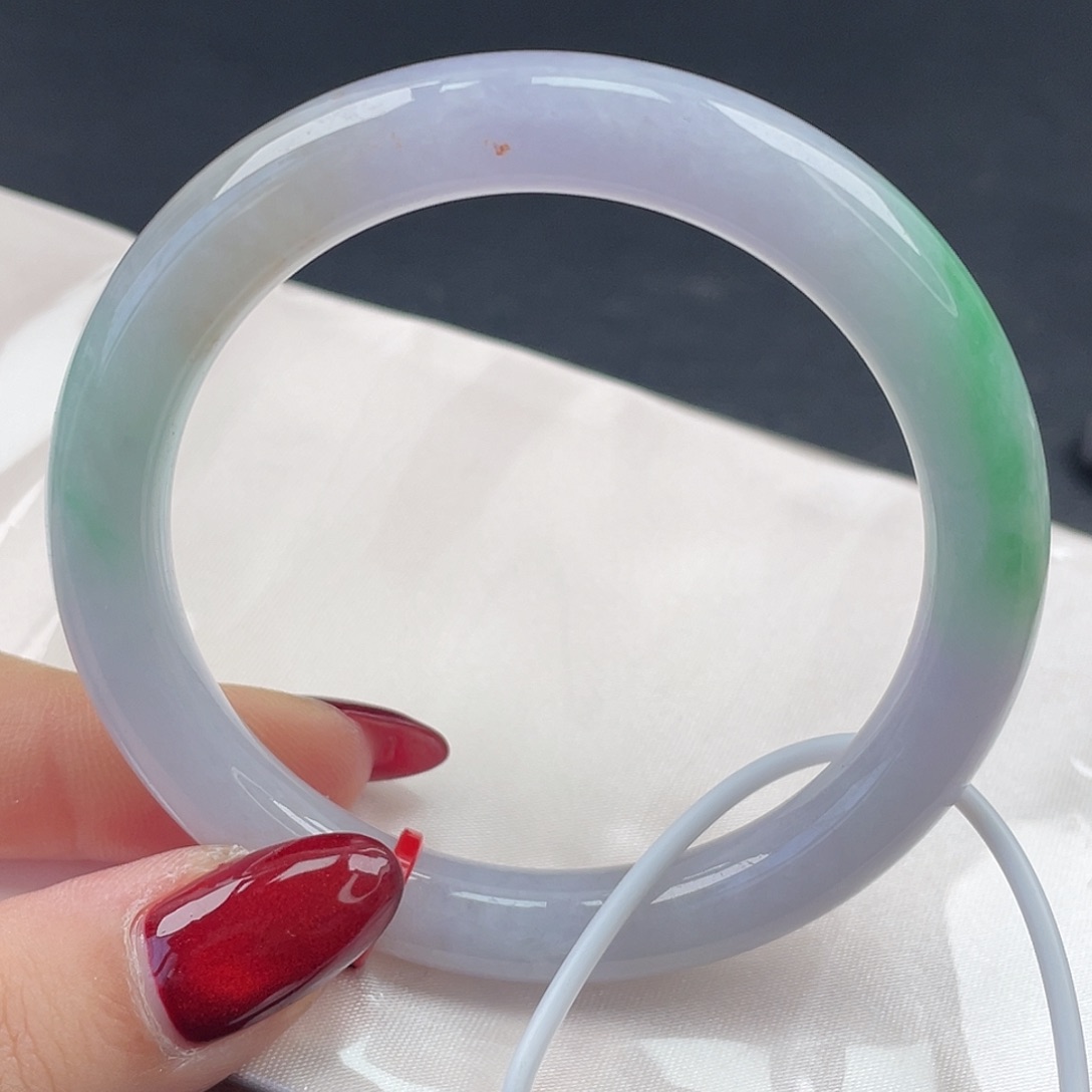 翡翠未镶嵌手镯54圆条