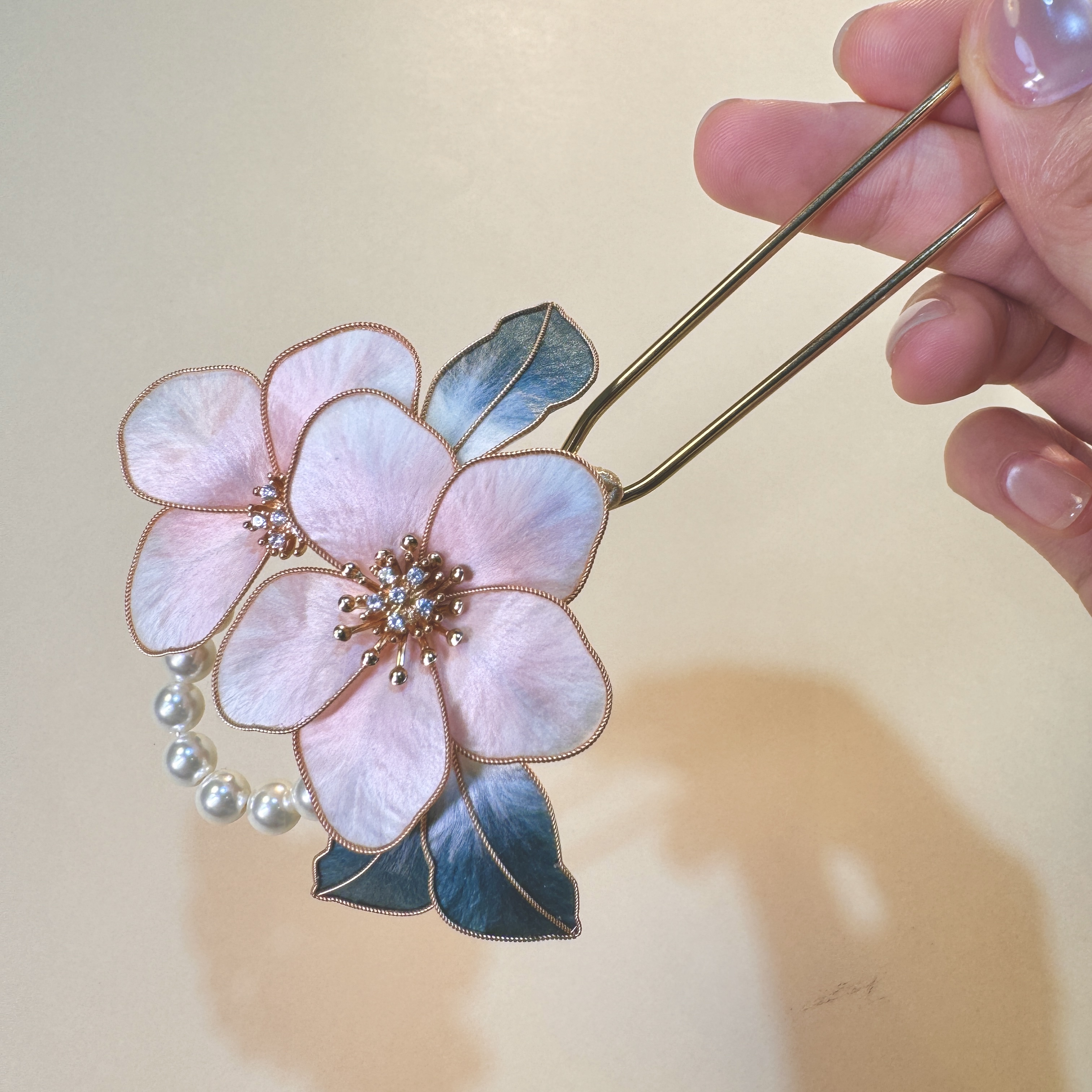 非遗绒花发簪桃花古风发饰中国风新中式簪子头饰