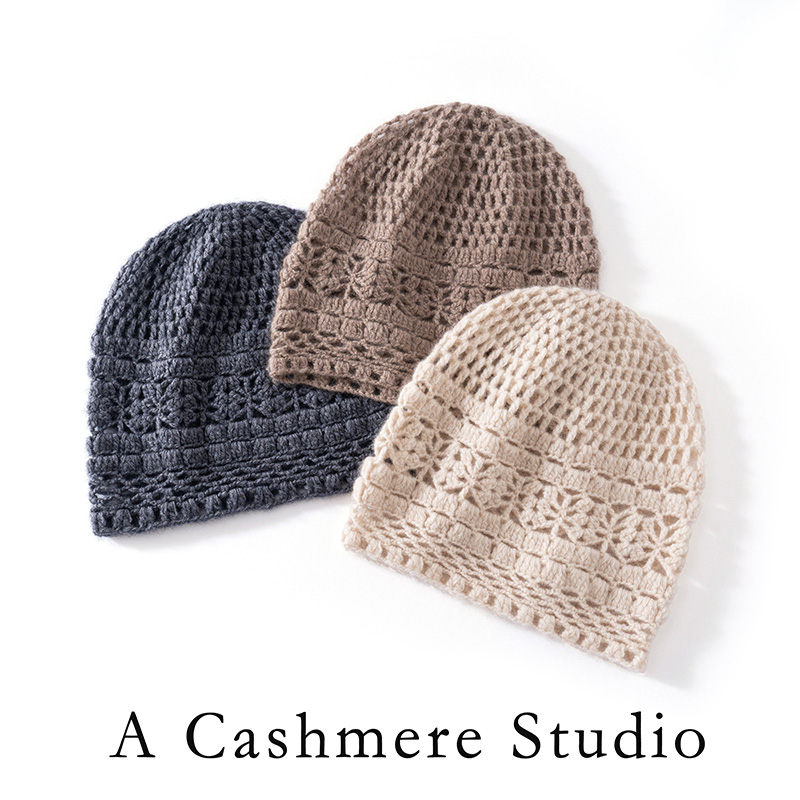 纯手工包头堆堆帽纯山羊绒加厚休闲风法式重工洋气百搭