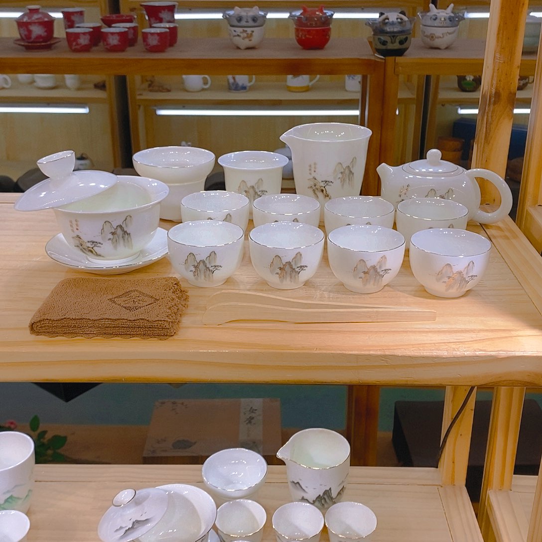 【不止】羊脂玉瓷茶具套装