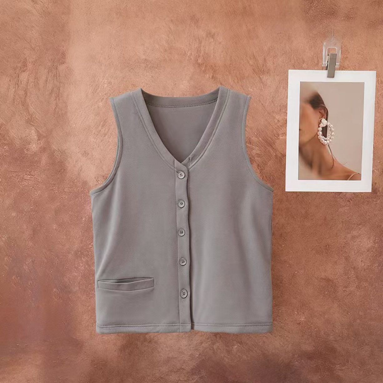 蚕丝填充保暖贴身马甲（外棉填充蚕丝）