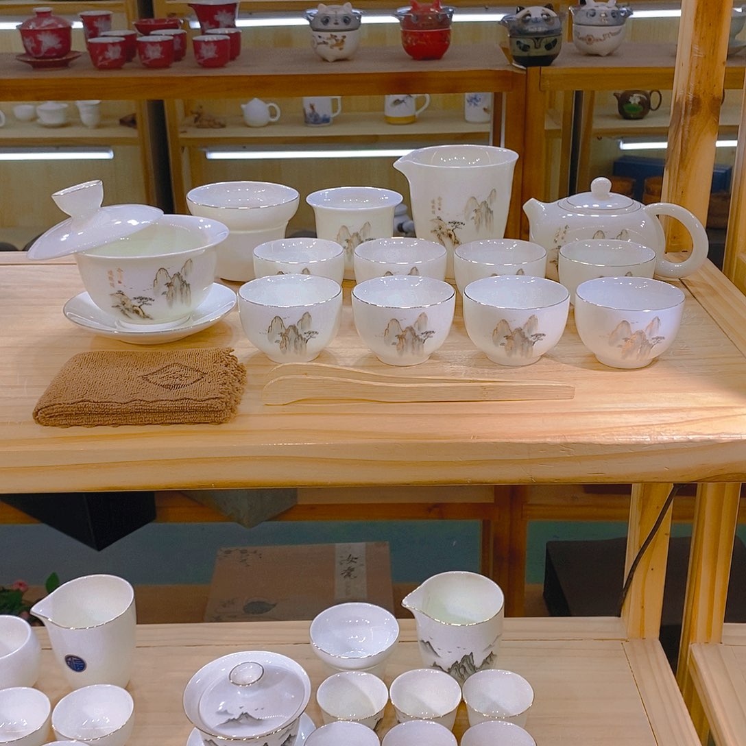 【不止】羊脂玉瓷茶具套装