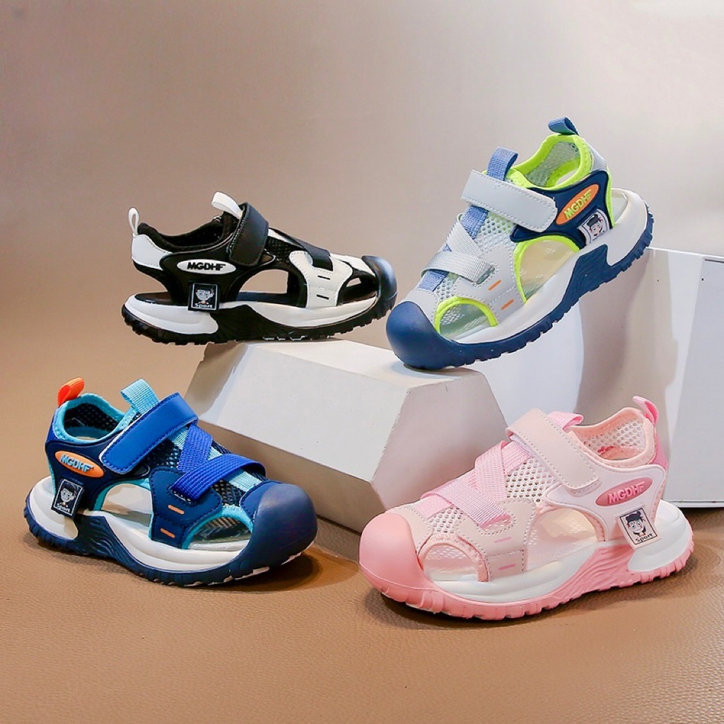 儿童夏季透网运动防滑凉鞋中大童透气软底透气包头凉鞋