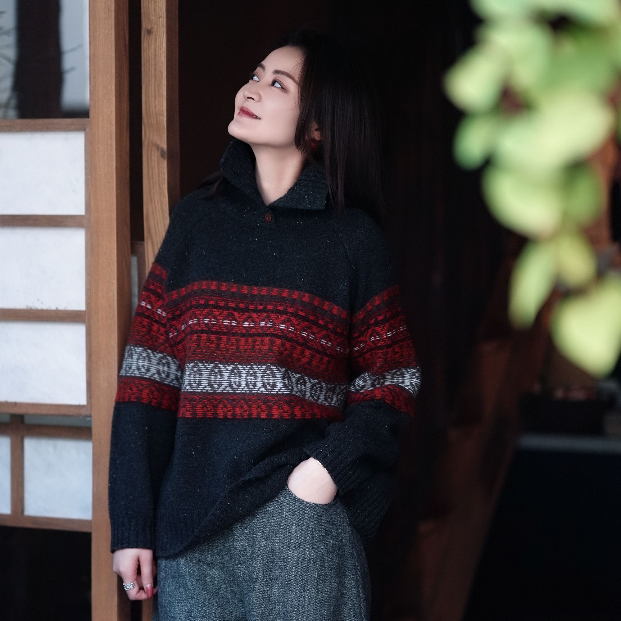 【杨老板】目澈MUCHELL冬季羊毛织景半高领大码针织毛衫MDT1SD8737