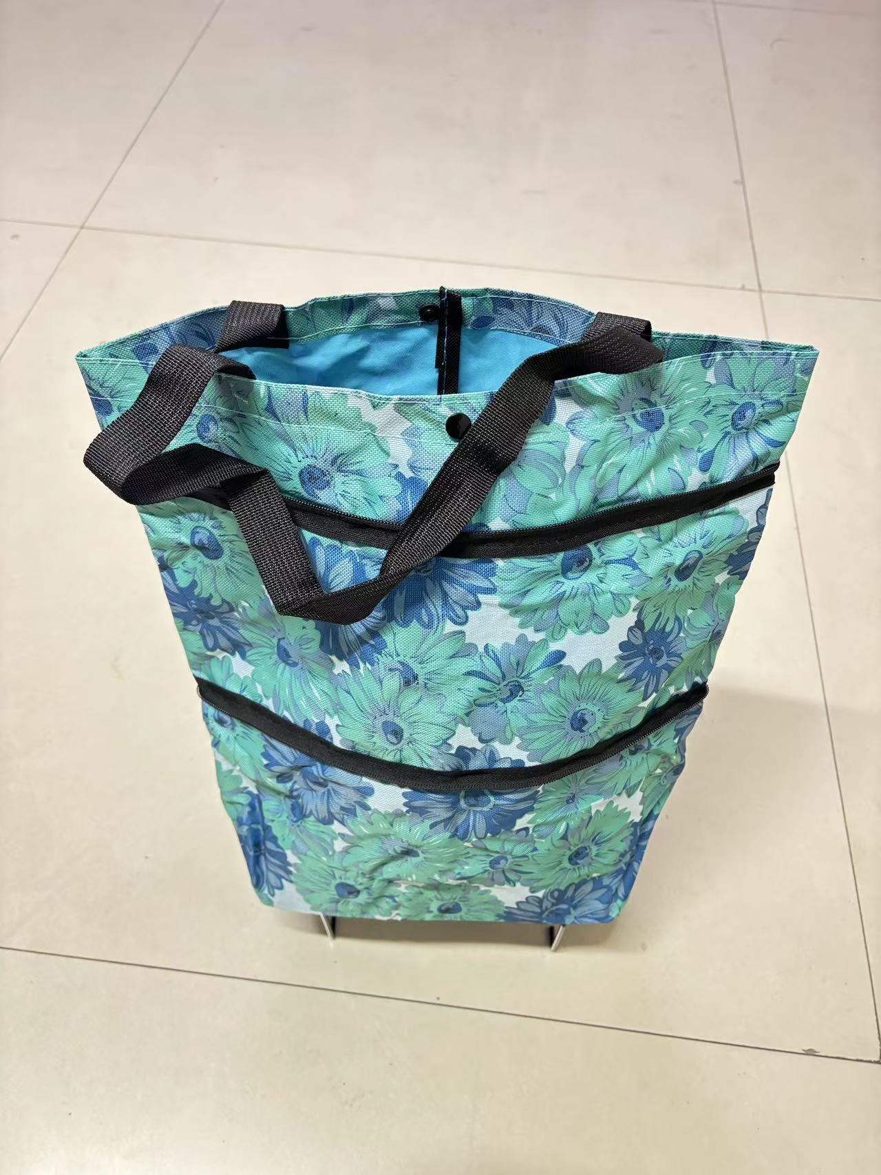 【超值】便携式购物车购物袋手拉车购物车超市购物袋折叠伸缩小拉车