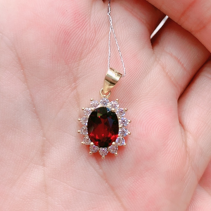 石榴石吊坠(不含链)银S925镶嵌贾*蛋7✖️9