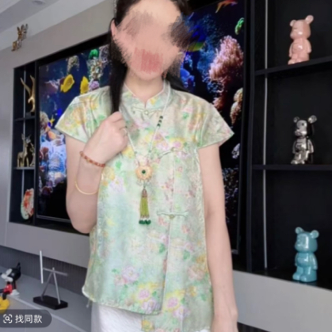 绝美浮光锦奥黛上衣