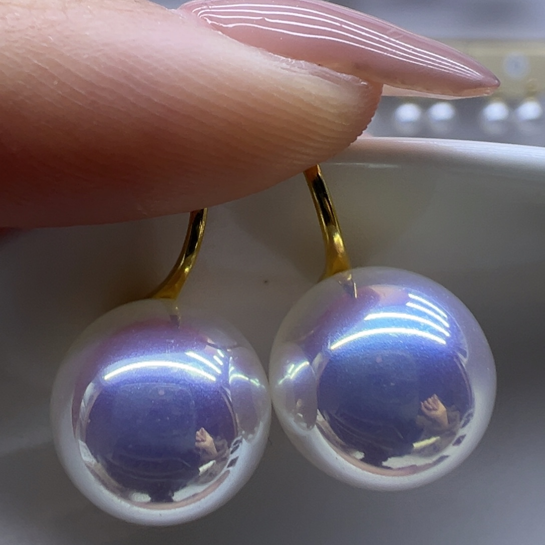 淡水珍珠耳饰18K金镶嵌