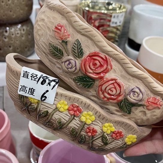 多肉绿植陶瓷花盆9.9包邮，有孔