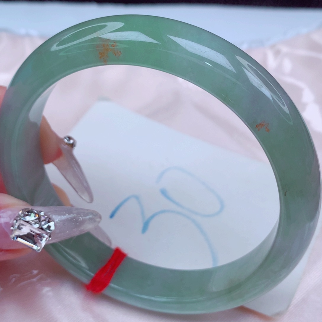 翡翠手镯未镶嵌天然缅甸翡翠A货手镯 63+