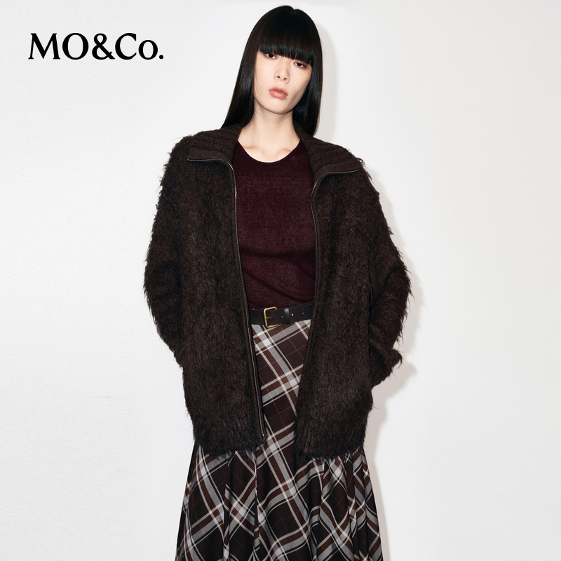 【赵老板专属】MOCO针织开衫2025冬蓬松毛流感外套落肩MBE4CART03
