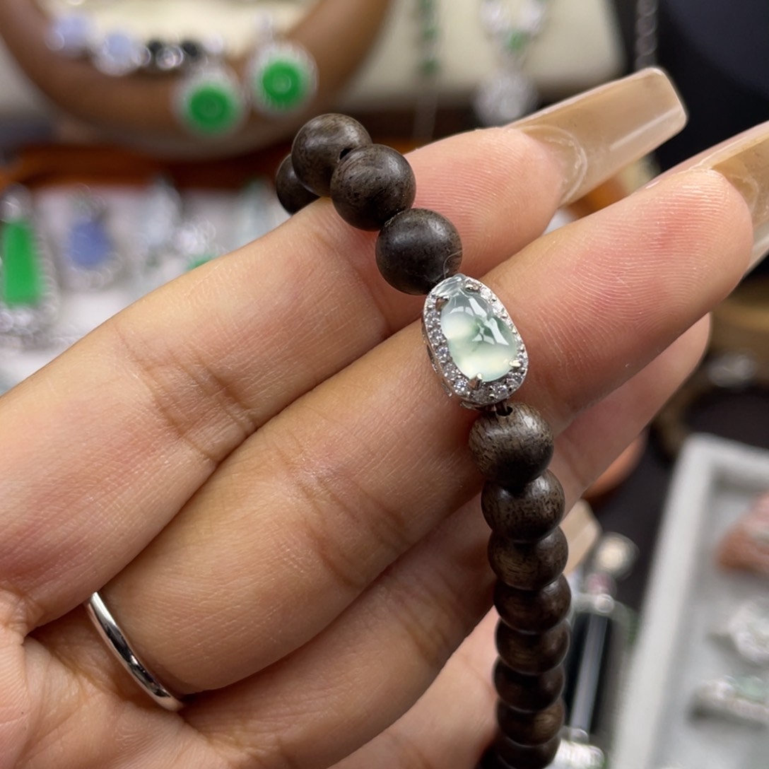 银S925镶嵌手链翡翠