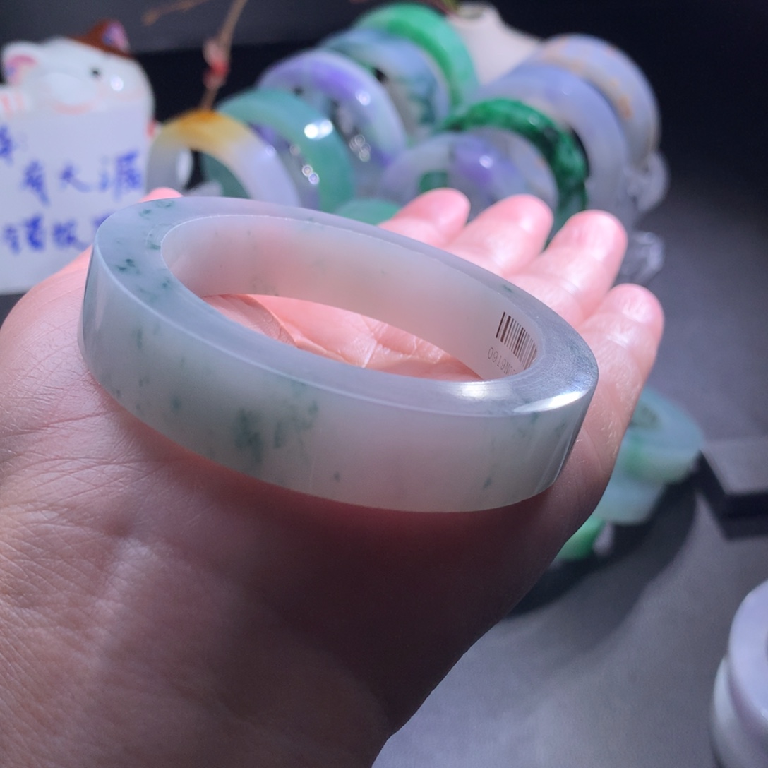 定制翡翠未镶嵌冰胶飘花53-57
