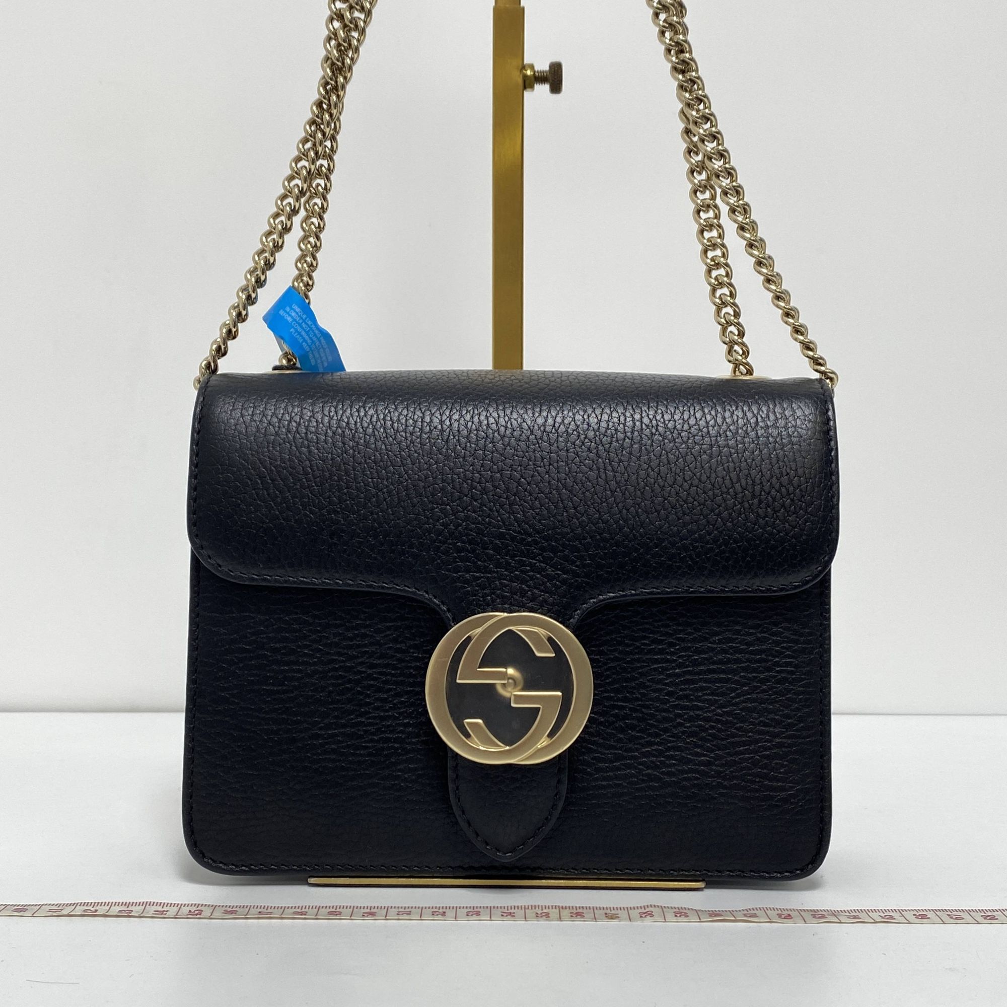 95新 GUCCI/古驰 玺越奢品 古驰黑金风琴单肩包THYX1727
