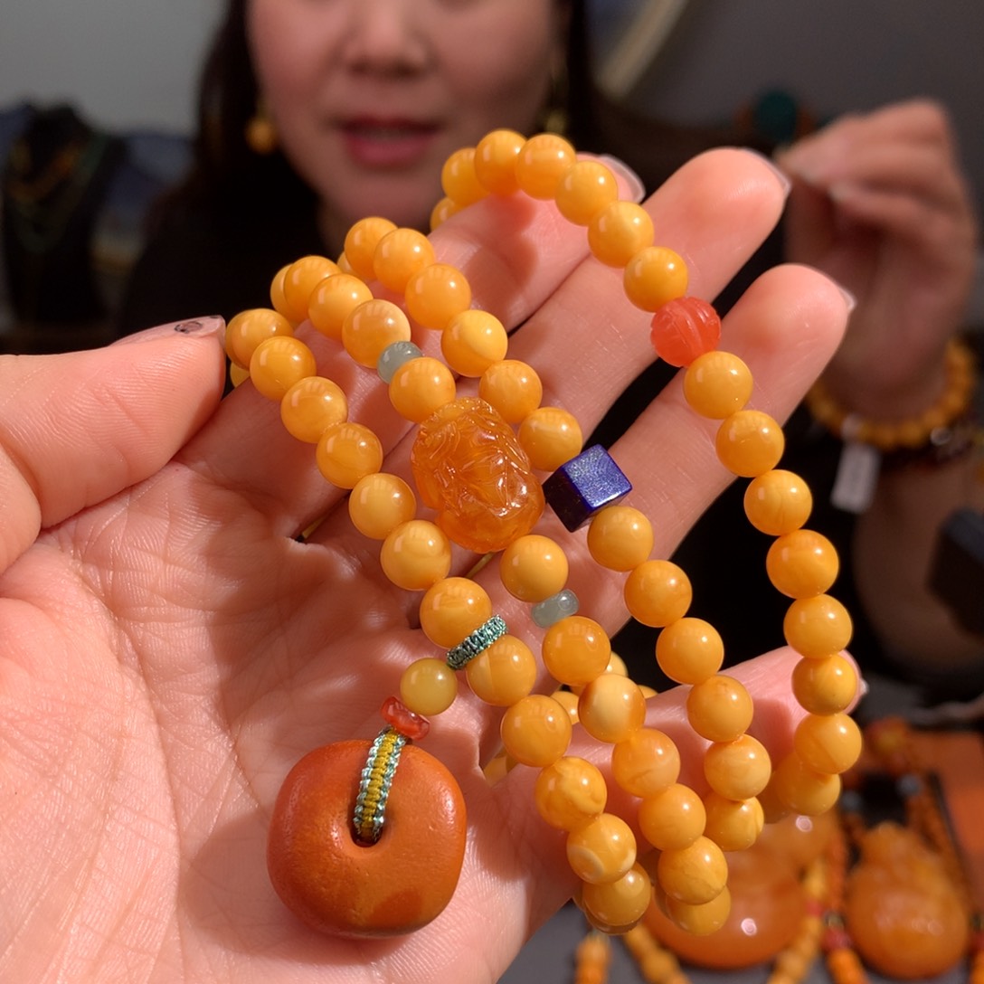 蜜蜡手串未镶嵌天然