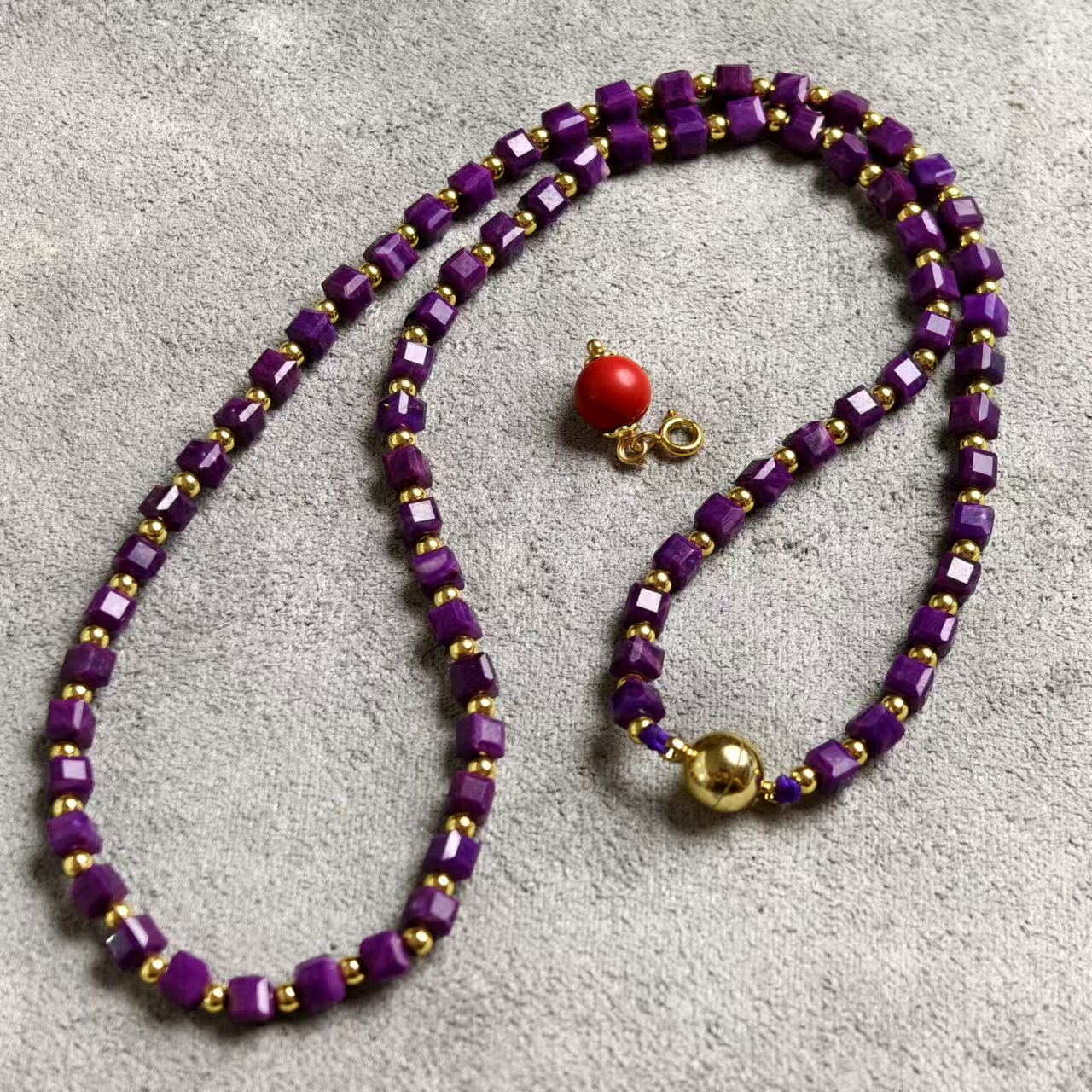  SJL紫方糖项链24-389