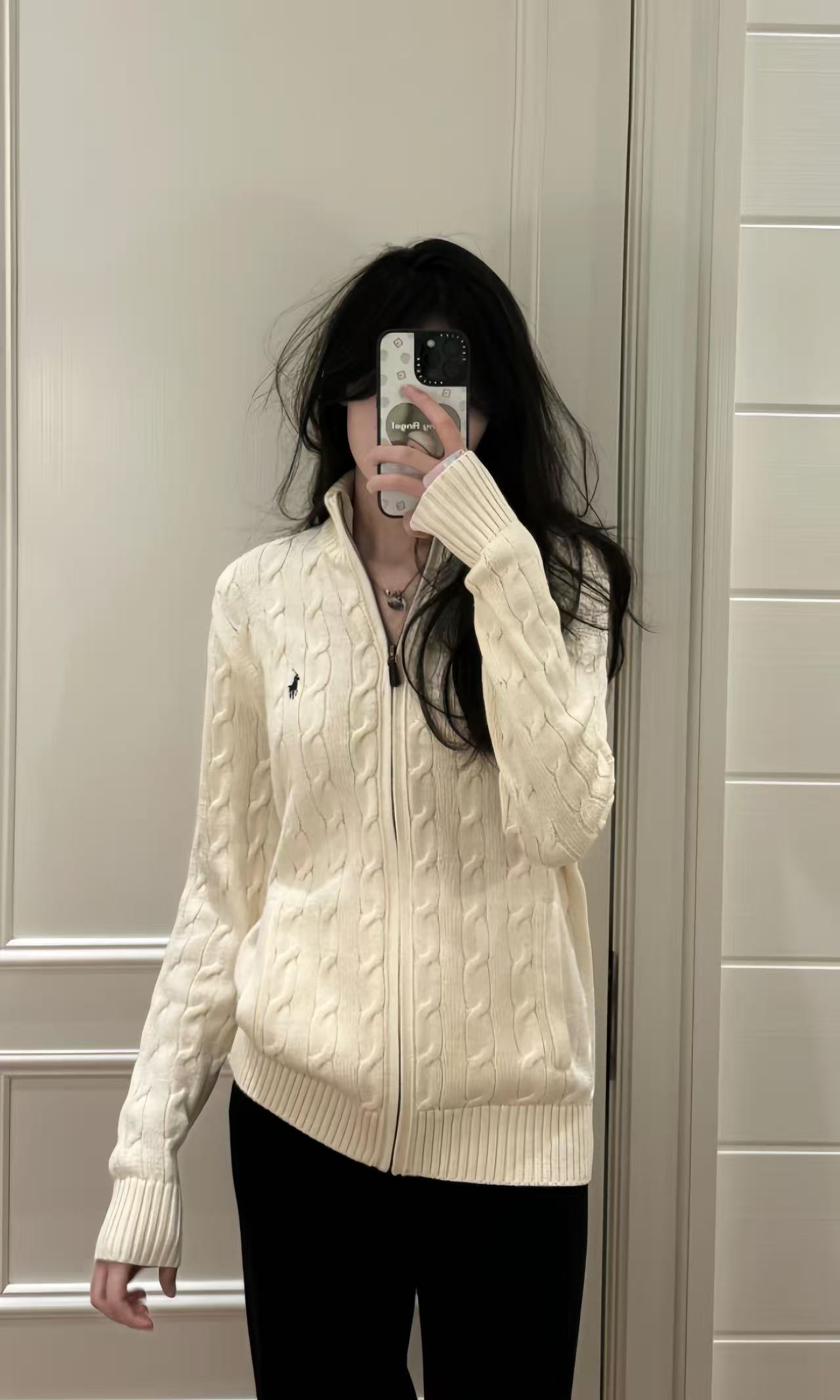 【陈元一】 男女同款 小马全拉链长袖毛衣开衫（9个色）
