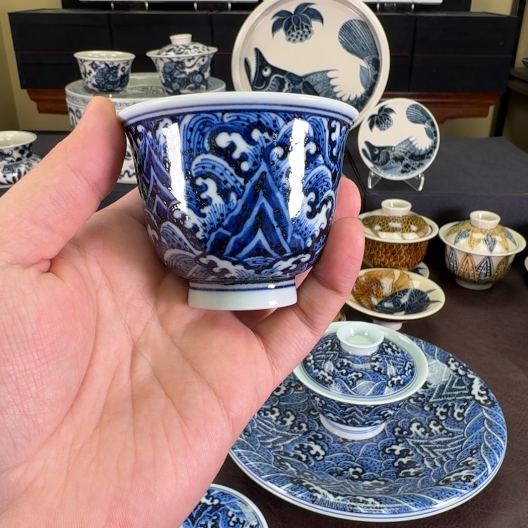 无关风月海水江崖铃铛杯