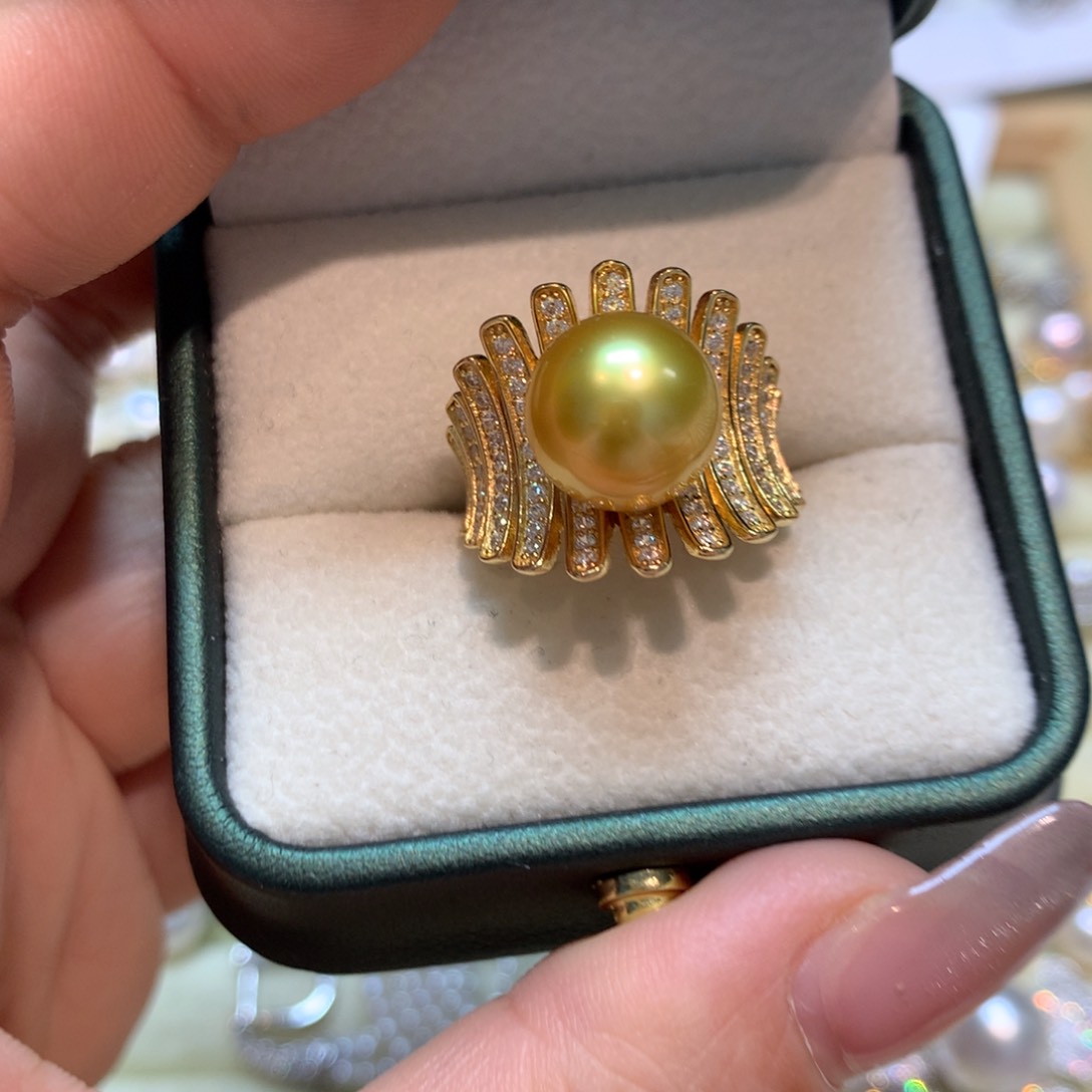 海水珍珠戒指银S925镶嵌