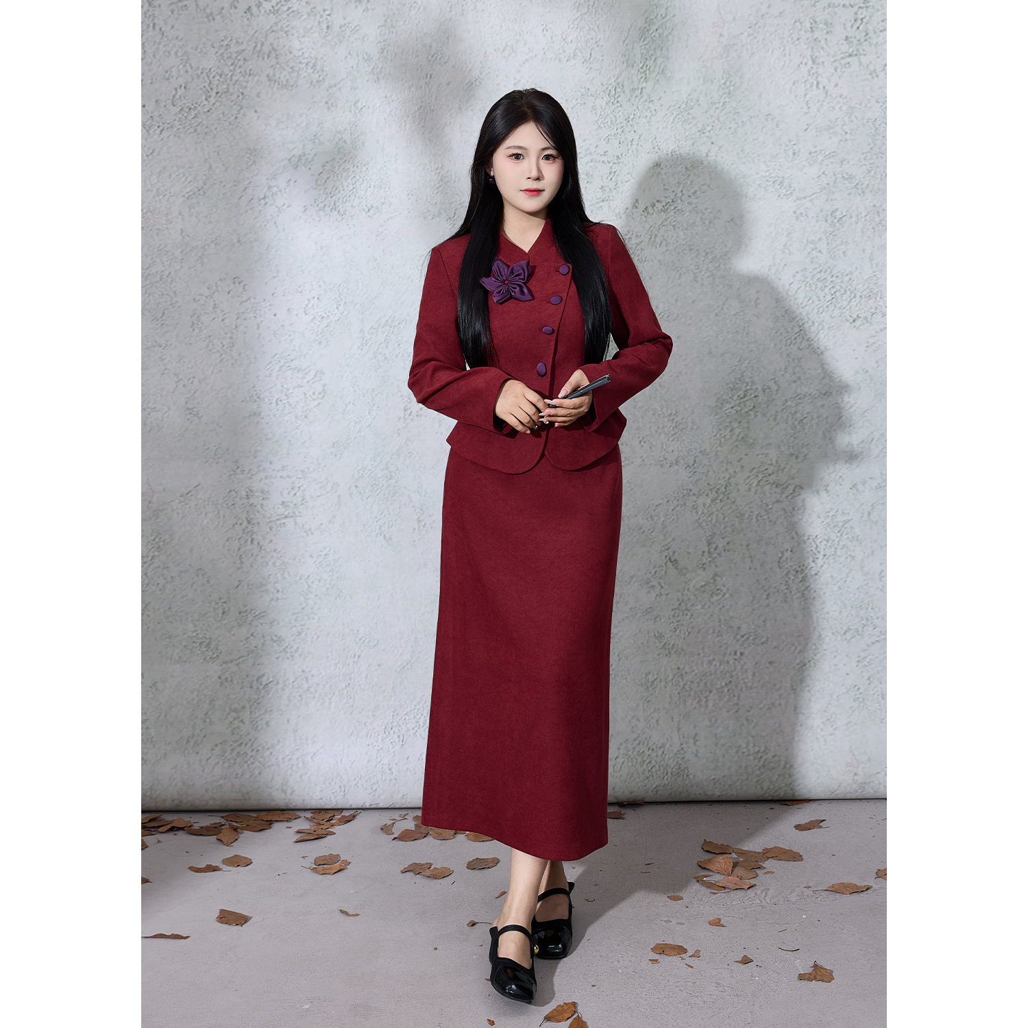 【醉红颜】冬大码新中式立体绣花新娘服敬酒服订婚服套装DM33127