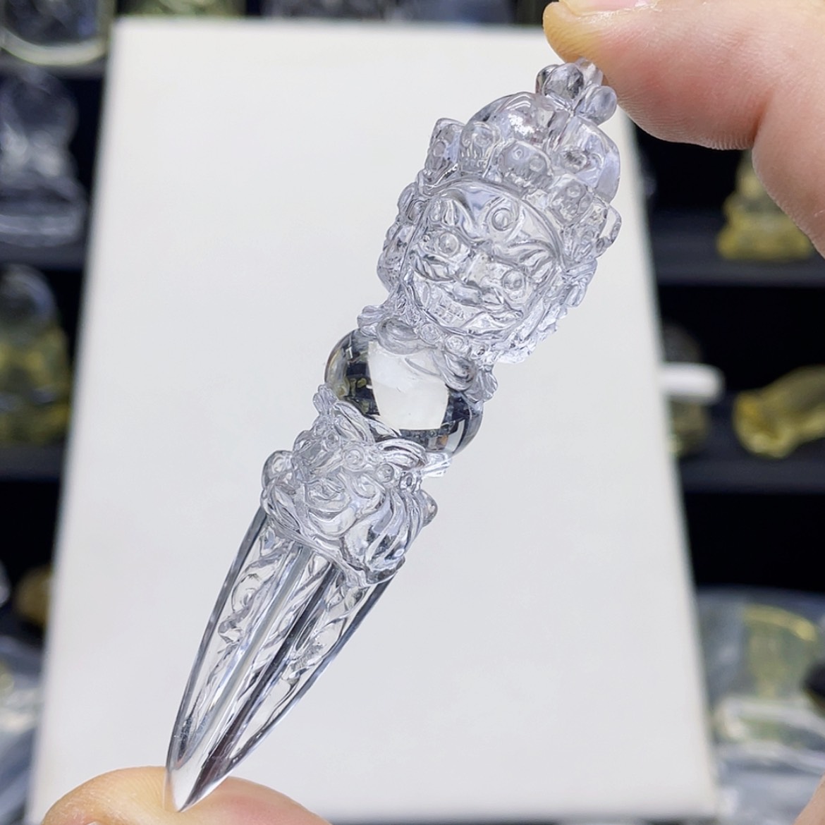 【闪购商品】水晶颈饰未镶嵌白水晶精雕金刚降魔杵