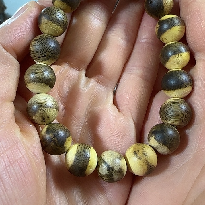 手串沉香绿奇楠沉香圆花钱单圈定制10克手串