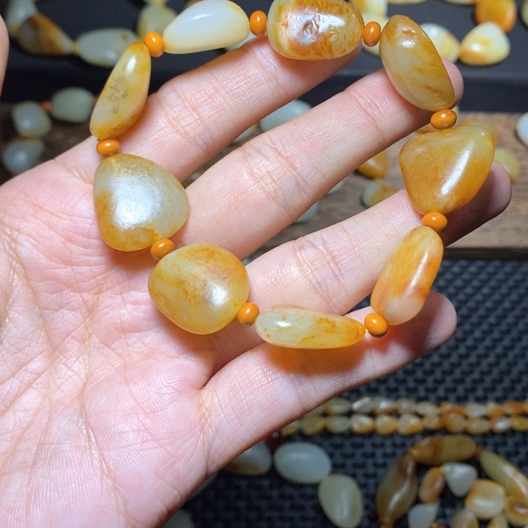 和田玉手链未镶嵌文*