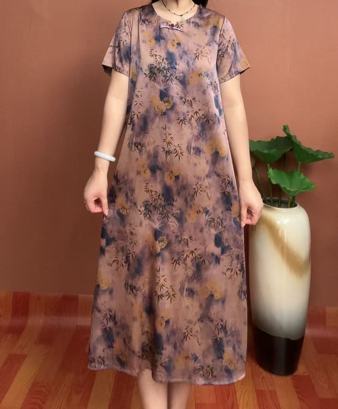 （000）气质时尚休闲女士夏季印花连衣裙女装气质时尚