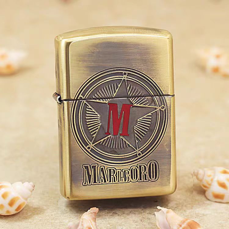 ZIPPO正品打火机/【红标万宝路】黄铜盔甲男士防风DY9912DK【林子1】