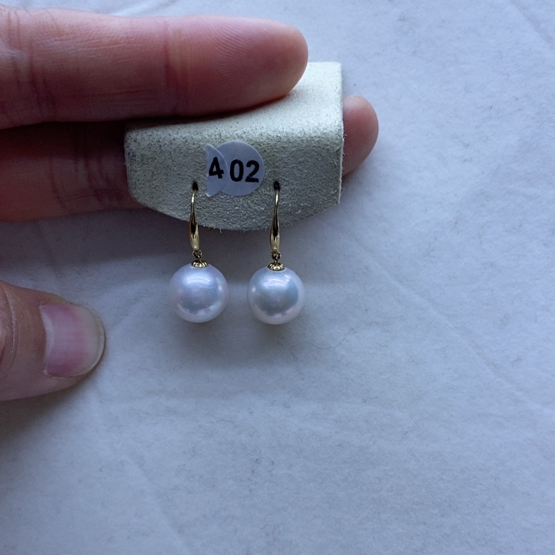 淡水珍珠耳饰18K金镶嵌402